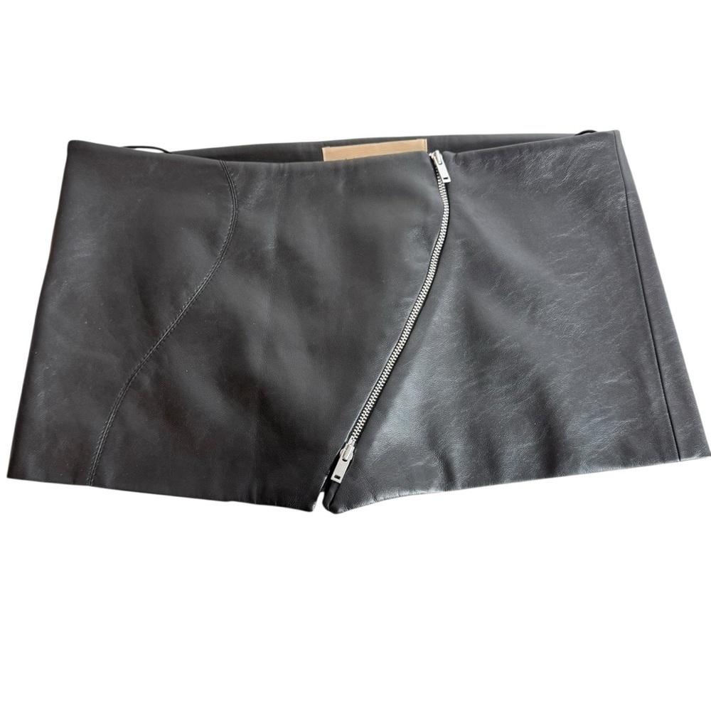 Aya Muse Asymmetrical Black Mini Skirt - Picture 2 of 7